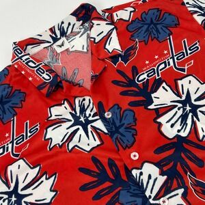 Washington Capitals Hawaiian Aloha Shirt Mens XL Red Floral Short Sleeve NHL SGA